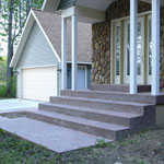 Stamped concrete steps at a  new home in Glenn