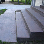 Stamped concrete steps at a  new home in Glenn