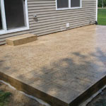 Stamped concrete patio and step in South Haven