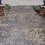Stamped Concrete entry patio and steps at a Glenn lakefront home