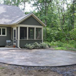 Stamped concrete patio in Indian Point Woods of Saugatuck